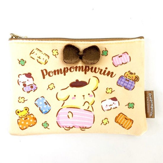 SANRIO© Pompompurin Bow Flat Pouch (Japan Edition)