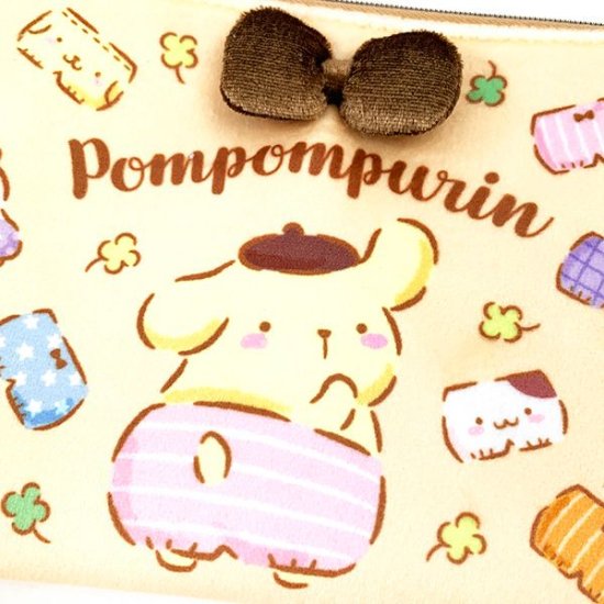 SANRIO© Pompompurin Bow Flat Pouch (Japan Edition)