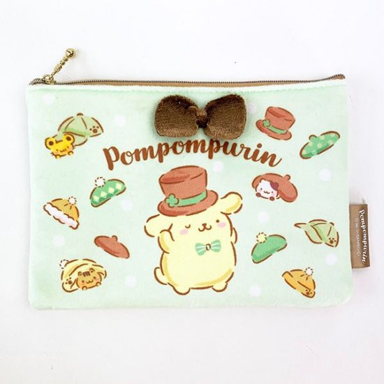 SANRIO© Pompompurin Bow Flat Pouch (Japan Edition)