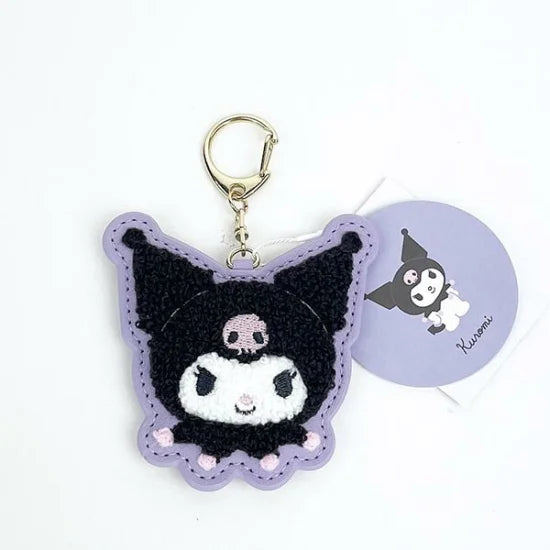 SANRIO© Character Leather Fluffy Patch Key Holder (Japan Edition)