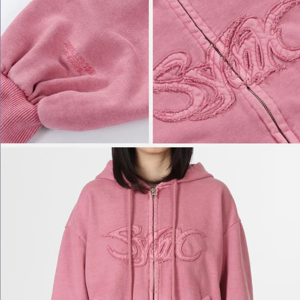 AESPA - PINK HOODIE ZIP-UP SET - 2025 aespa LIVE TOUR - SYNK : PARALLEL LINE - ENCORE MD