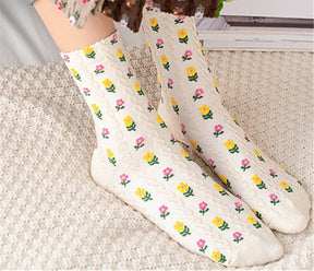 Spring Floral Ankle Socks 5in1 Set