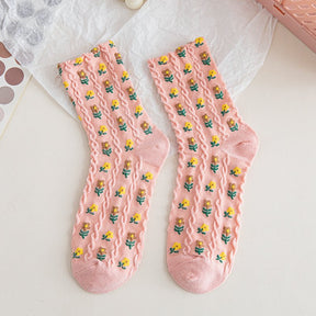 Spring Floral Ankle Socks 5in1 Set