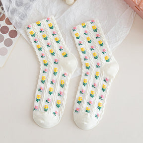 Spring Floral Ankle Socks 5in1 Set