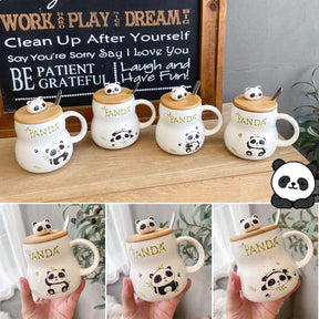 Panda Mug With Lid & Spoon 400ml