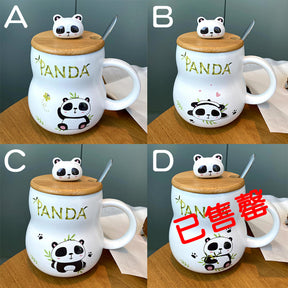 Panda Mug With Lid & Spoon 400ml