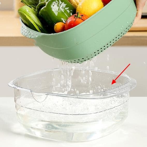 Draining Basket with Basin (Random Color)