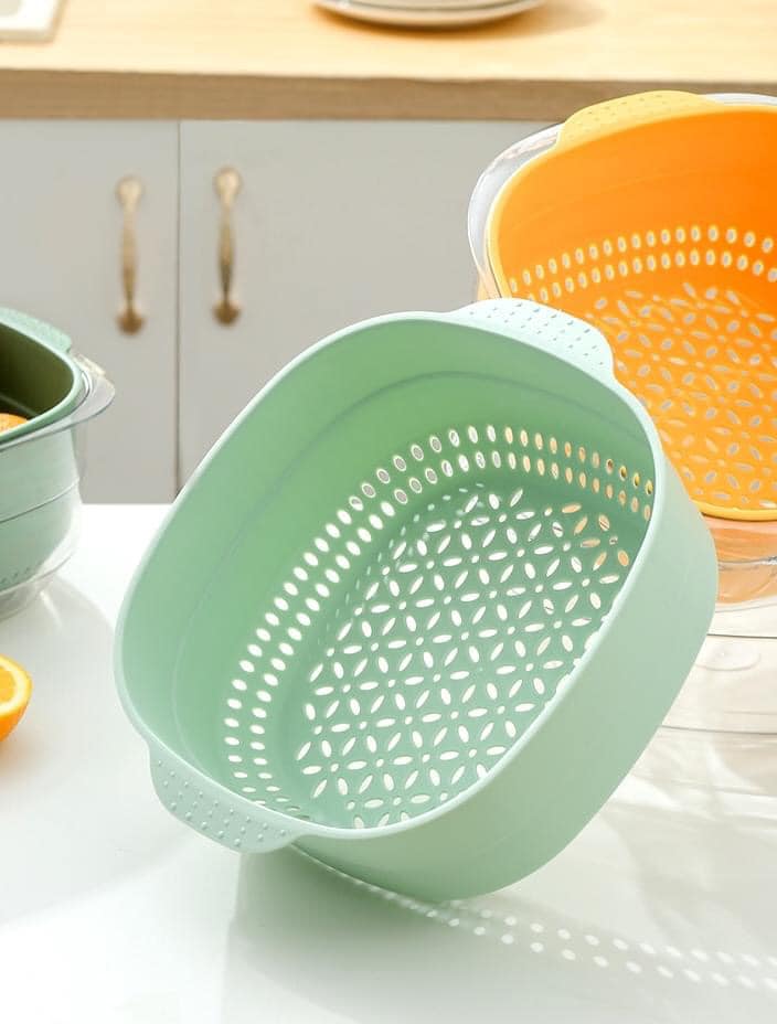 Draining Basket with Basin (Random Color)