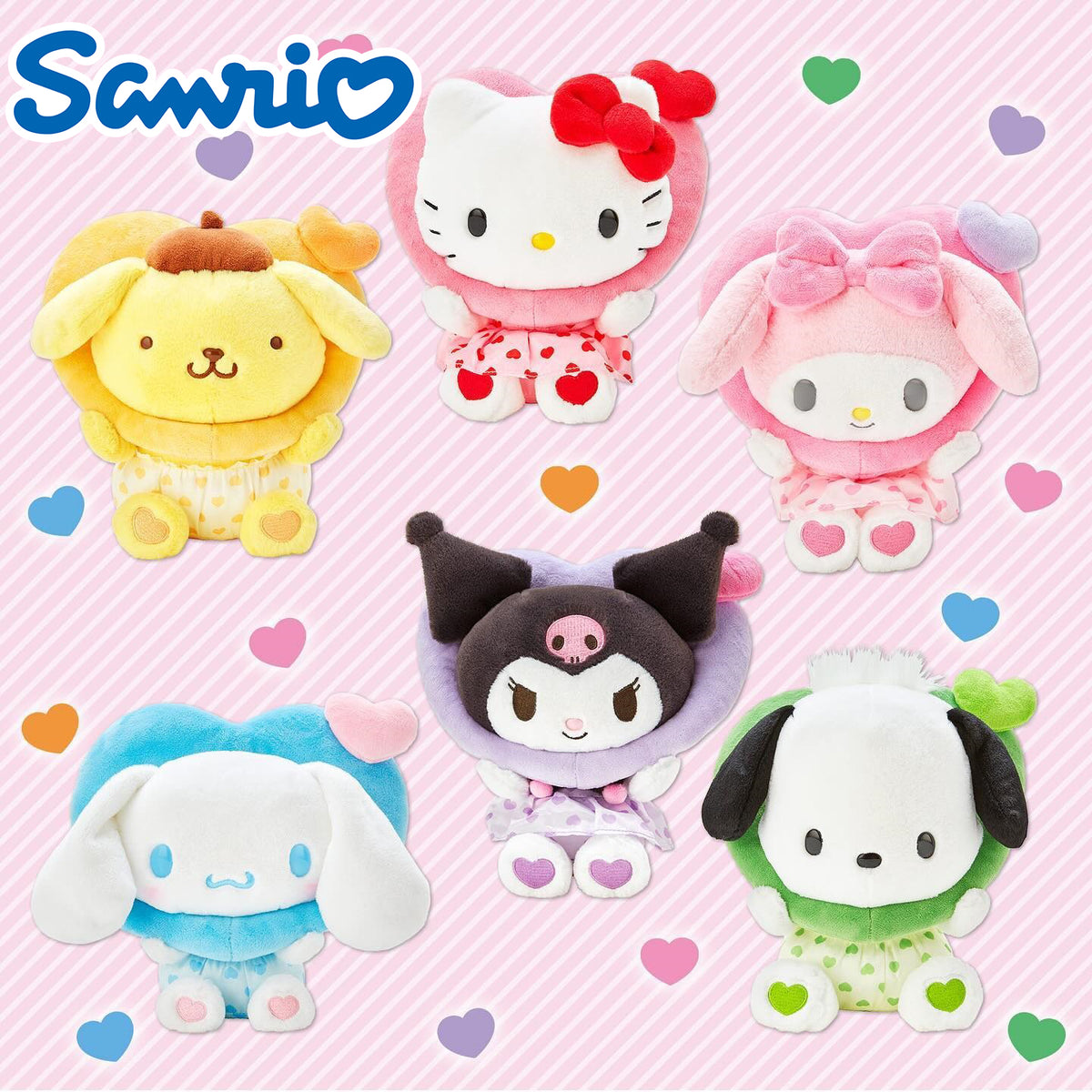 SANRIO© Plush Colorful Heart Series