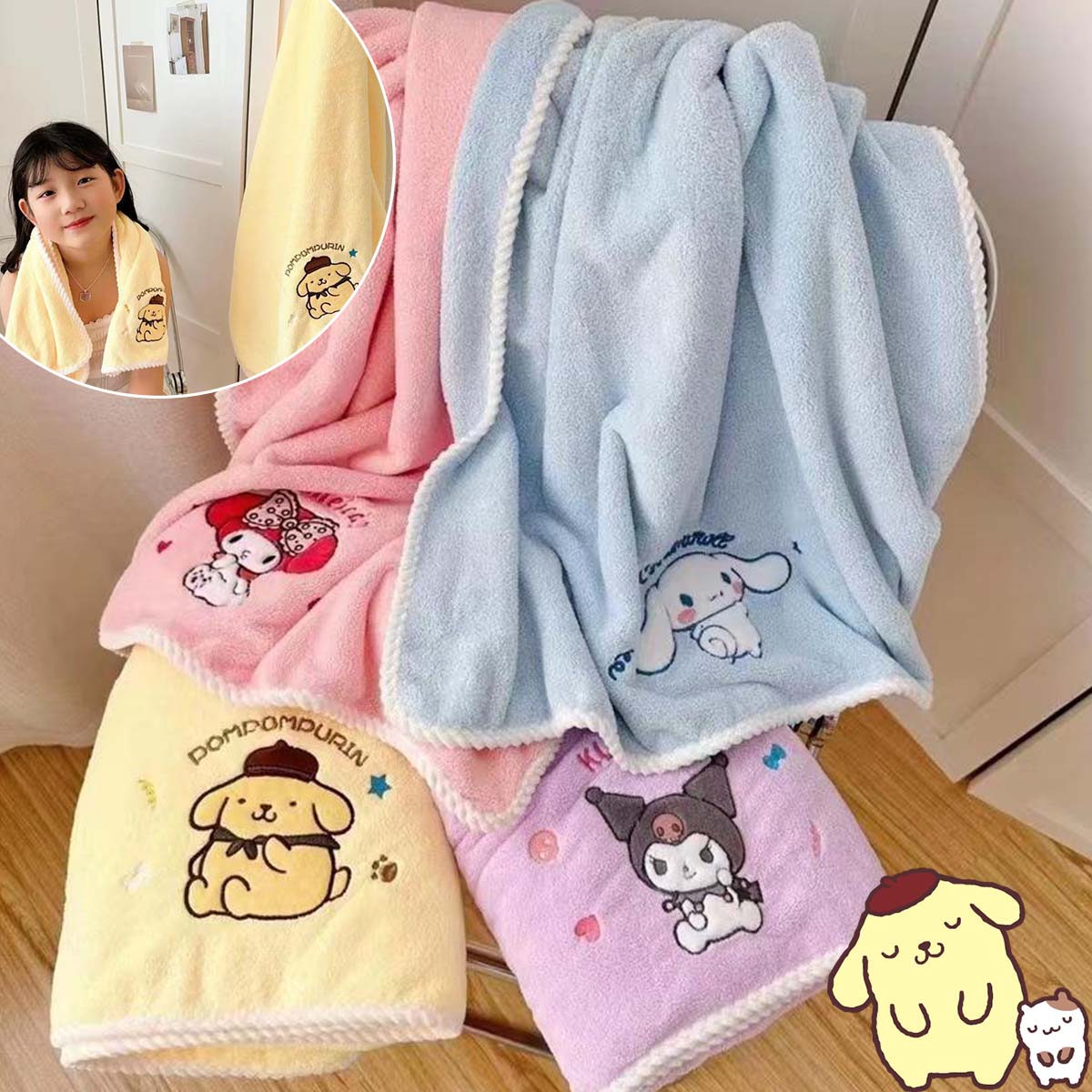 SANRIO Velvet Towel Set