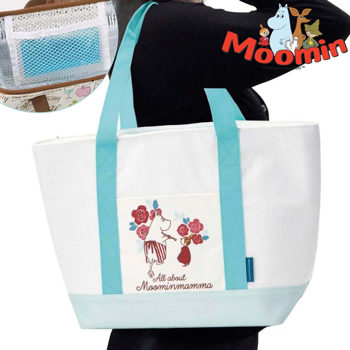 MOOMINS© Skater Linen-Style Tote Cooler Shopping Bag (Japan Edition)