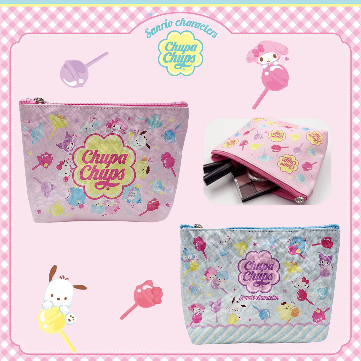 SANRIO© Characters x Chupa Chups Cosmetic Pouch (Japan Edition)