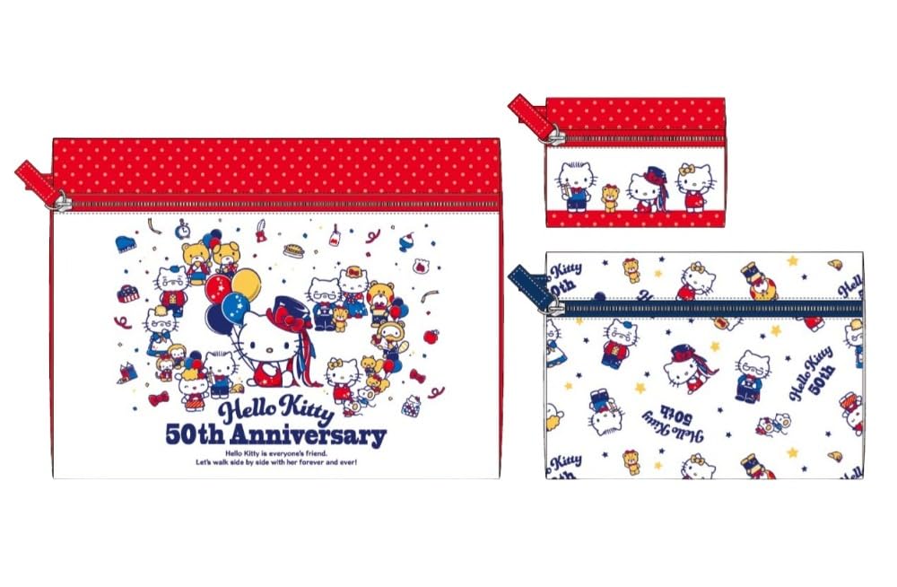 SANRIO© Hello Kitty 50th Anniversary 3in1 Pouch (Japan Edition)