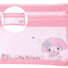 SANRIO© PVC Flat Double-Layer Pencil Case