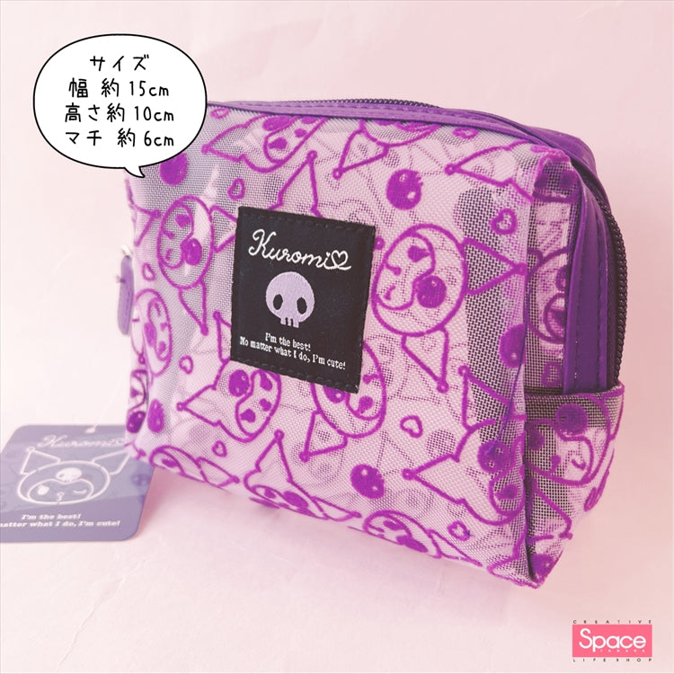 SANRIO© Kuromi Square Net Pouch Purple (Japan Edition)