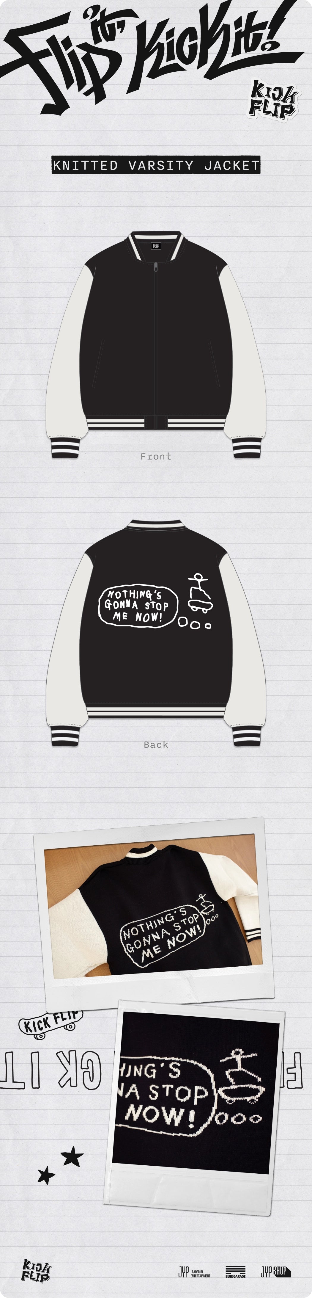 KickFlip - [Flip it, Kick it!] POP-UP STORE MD KNITTED VARSITY JACKET