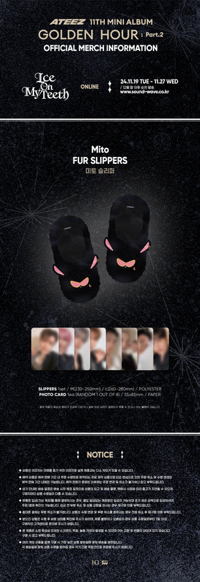 ATEEZ POP-UP - GOLDEN HOUR Part.2 (MD Mito FUR SLIPPERS)