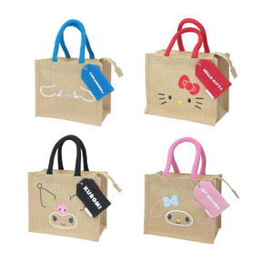 SANRIO© Lunch Tote Zipper Jute Bag S with Name Tag