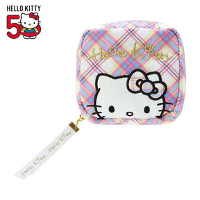 SANRIO© Hello Kitty Nylon Square Zipper Cosmetic Bag (Japan Limited Edition)