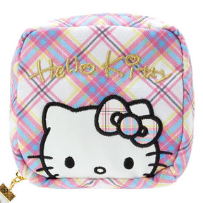 SANRIO© Hello Kitty Nylon Square Zipper Cosmetic Bag (Japan Limited Edition)