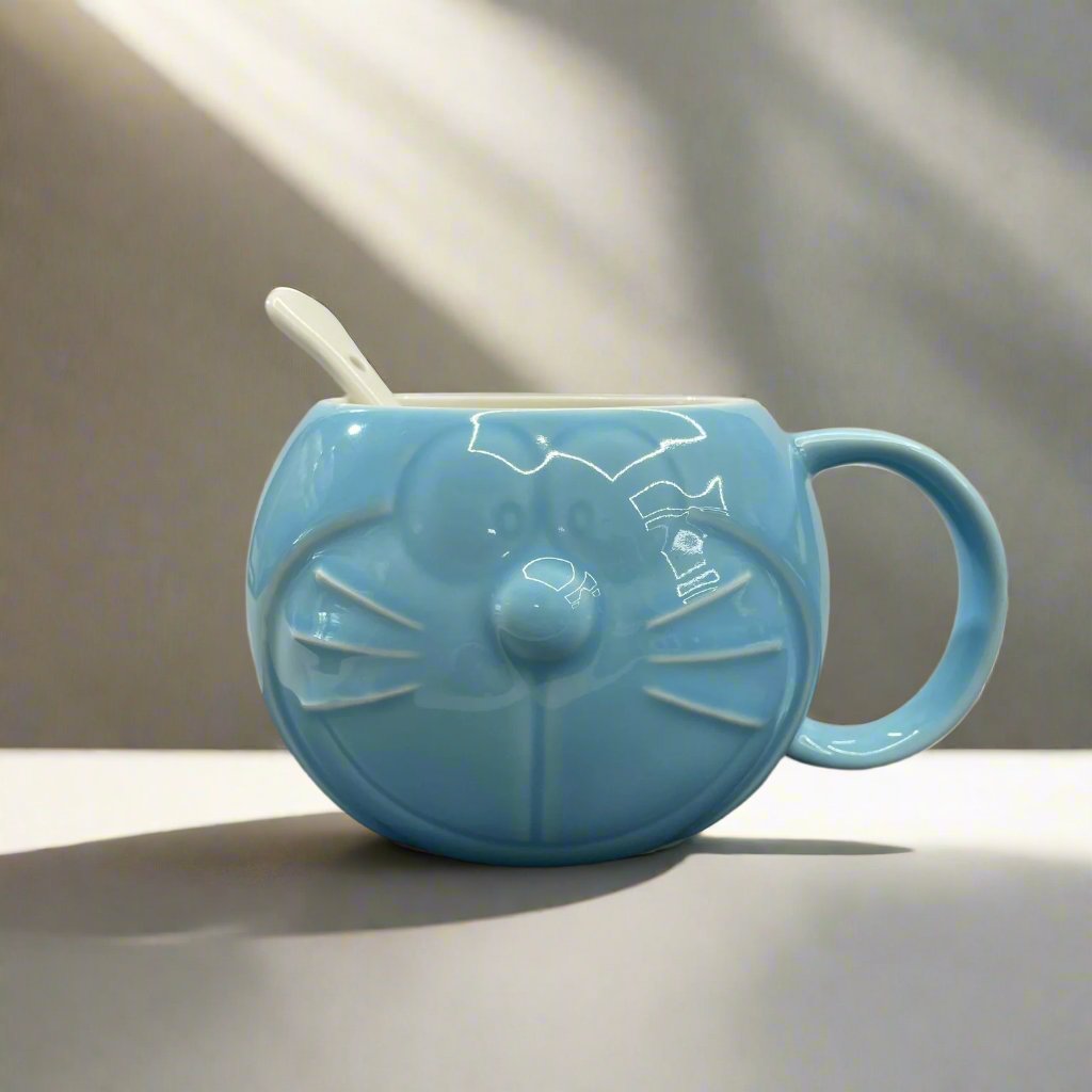 DORAEMON 3D Head Mug with Spoon Large