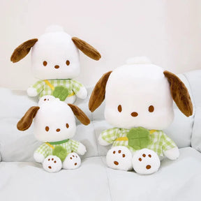 SANRIO Pochacco Authentic Plush Plaid Clover