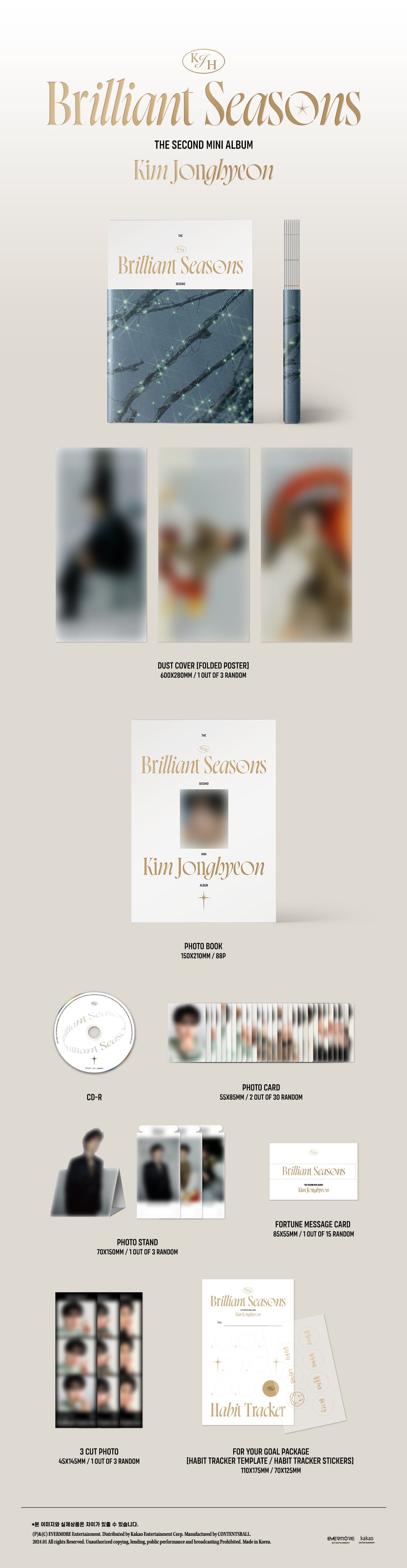 KIM JONGHYEON - BRILLIANT SEASONS 2ND MINI ALBUM