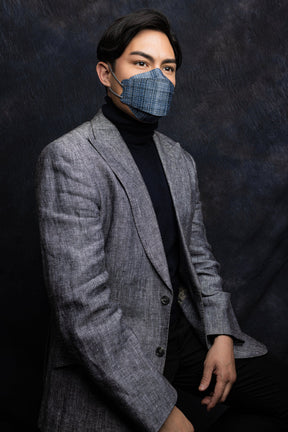 HK Lab KF Plaid Navy L3Q10 Mask