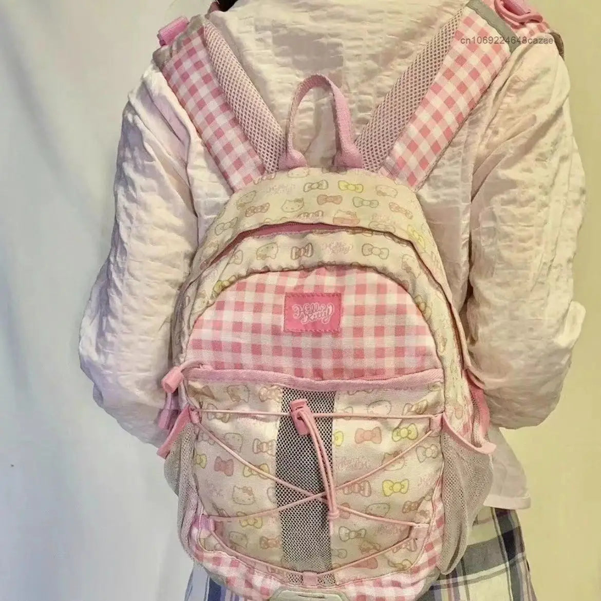 SANRIO Hello Kitty Backpack Checker Bow