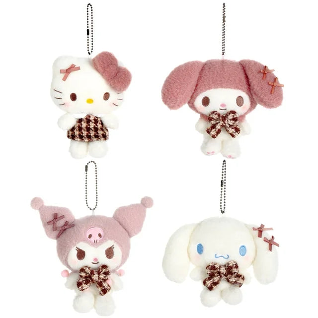 SANRIO Authentic Hanging Plush With Plaid Bow