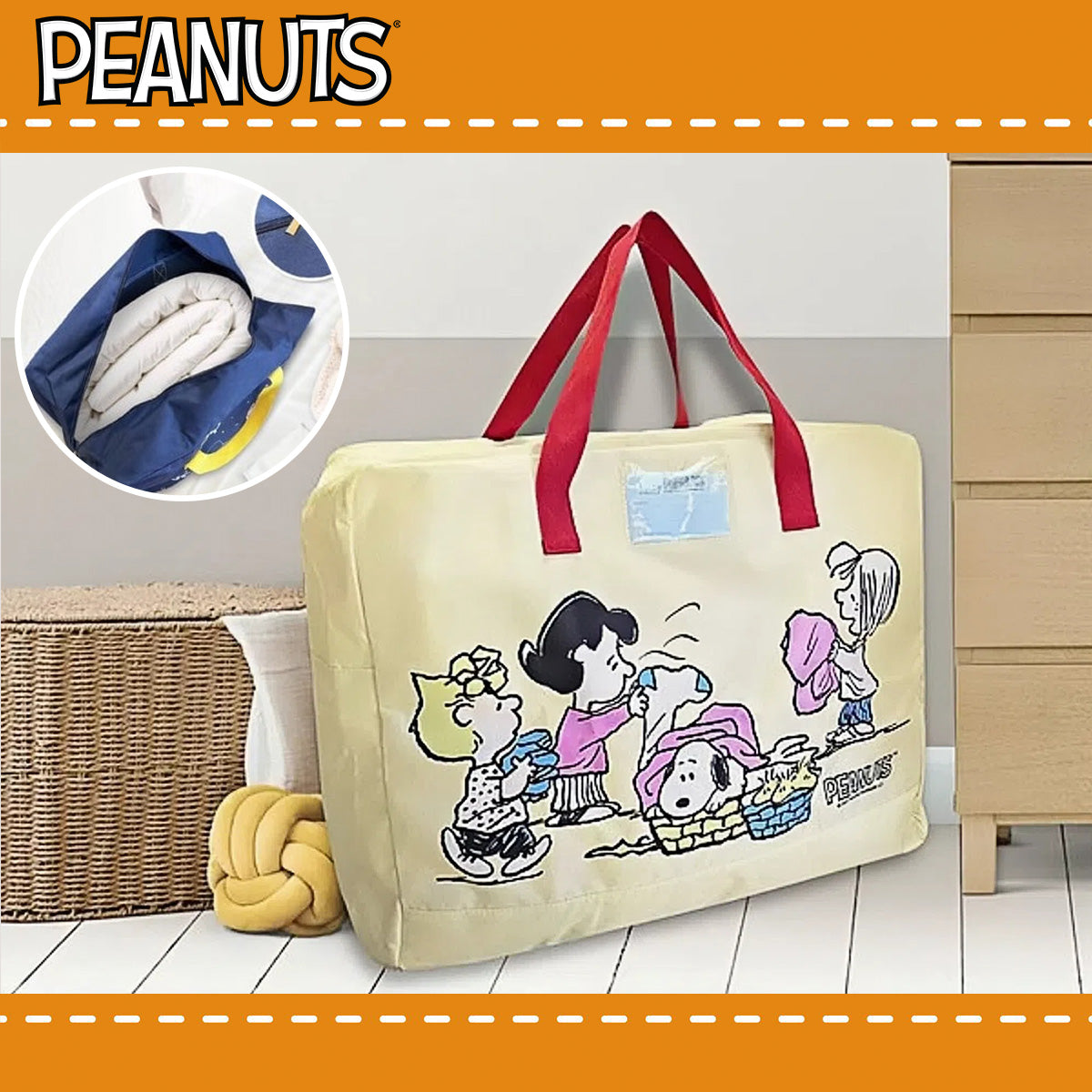 PEANUT SNOOPY© Storage Bag Laundry Yellow (Taiwan Edition)