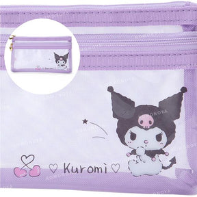 SANRIO© PVC Flat Double-Layer Pencil Case