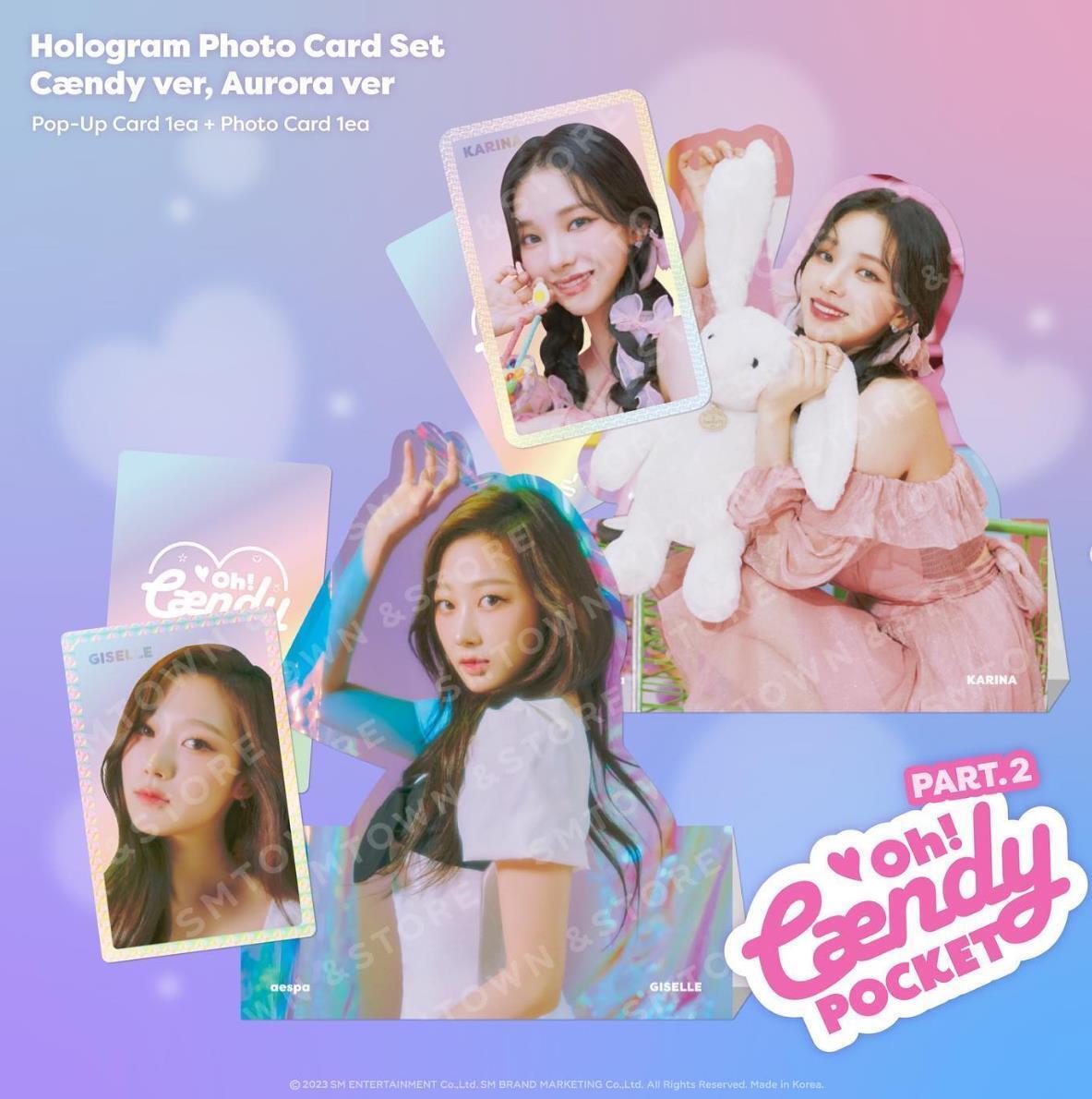 AESPA - OH! CAENDY POCKET AURORA HOLOGRAM PHOTO CARD SET (OFFICIAL MERCHANDISE)