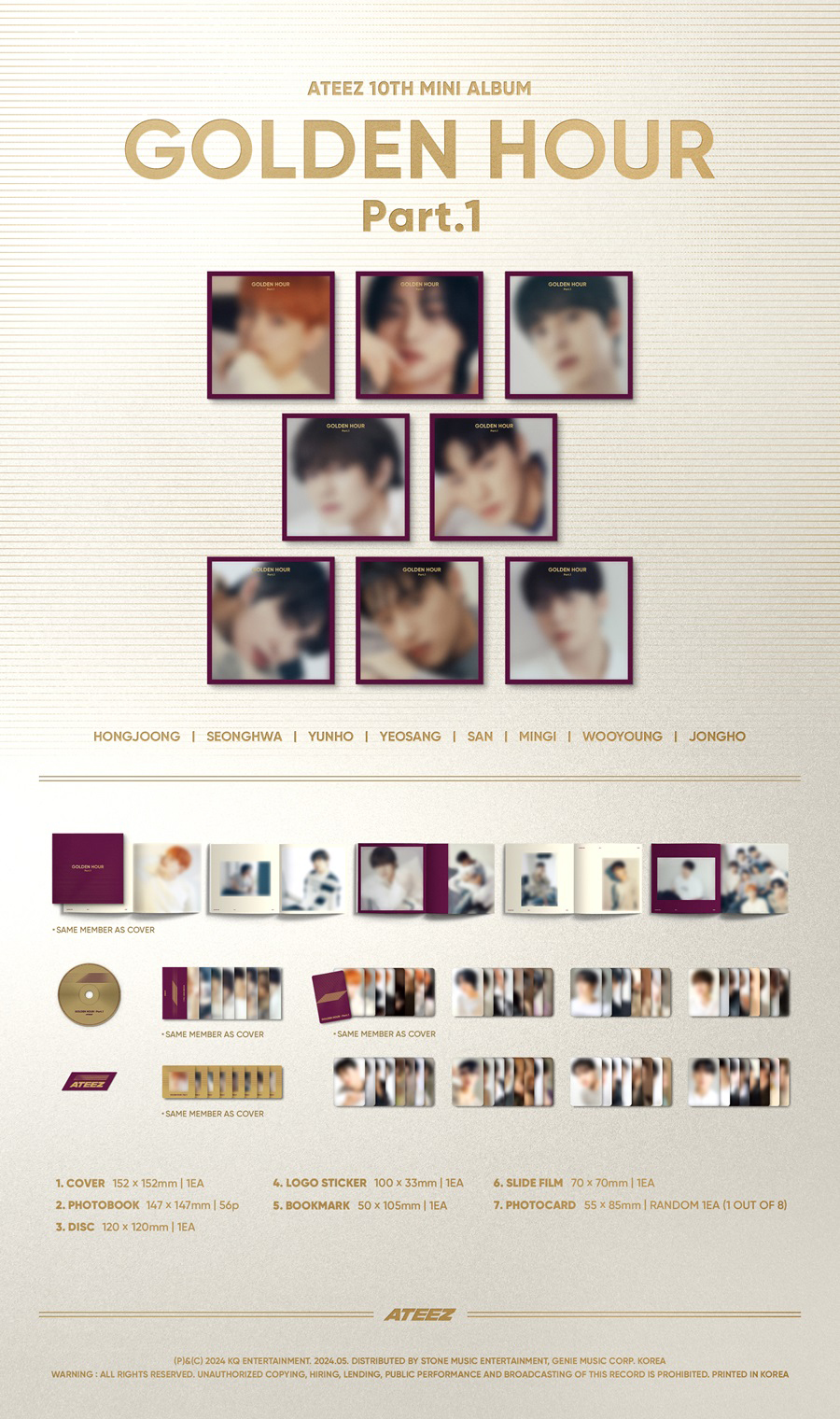 ATEEZ 10TH MINI ALBUM - GOLDEN HOUR : PART.1 (DIGIPACK VERSION)