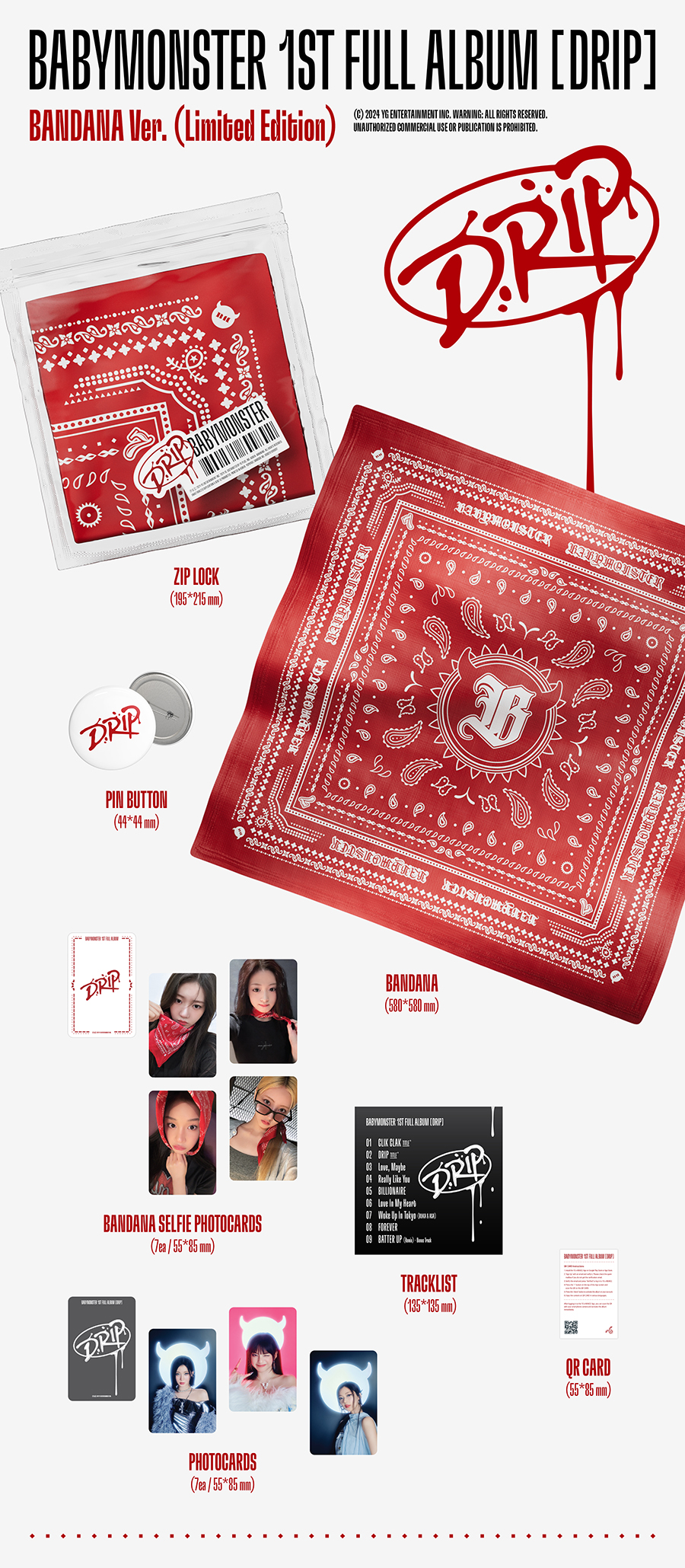 BABYMONSTER - 1ST FULL ALBUM: DRIP (BANDANA VERSION) (LIMITED EDITION)