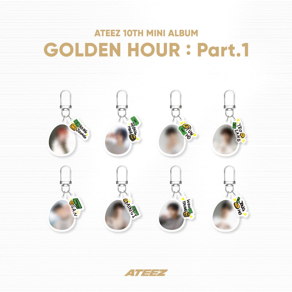 ATEEZ - [GOLDEN HOUR : PART.1] OFFICIAL MERCH MD RANDOM ACRYLIC KEYRING