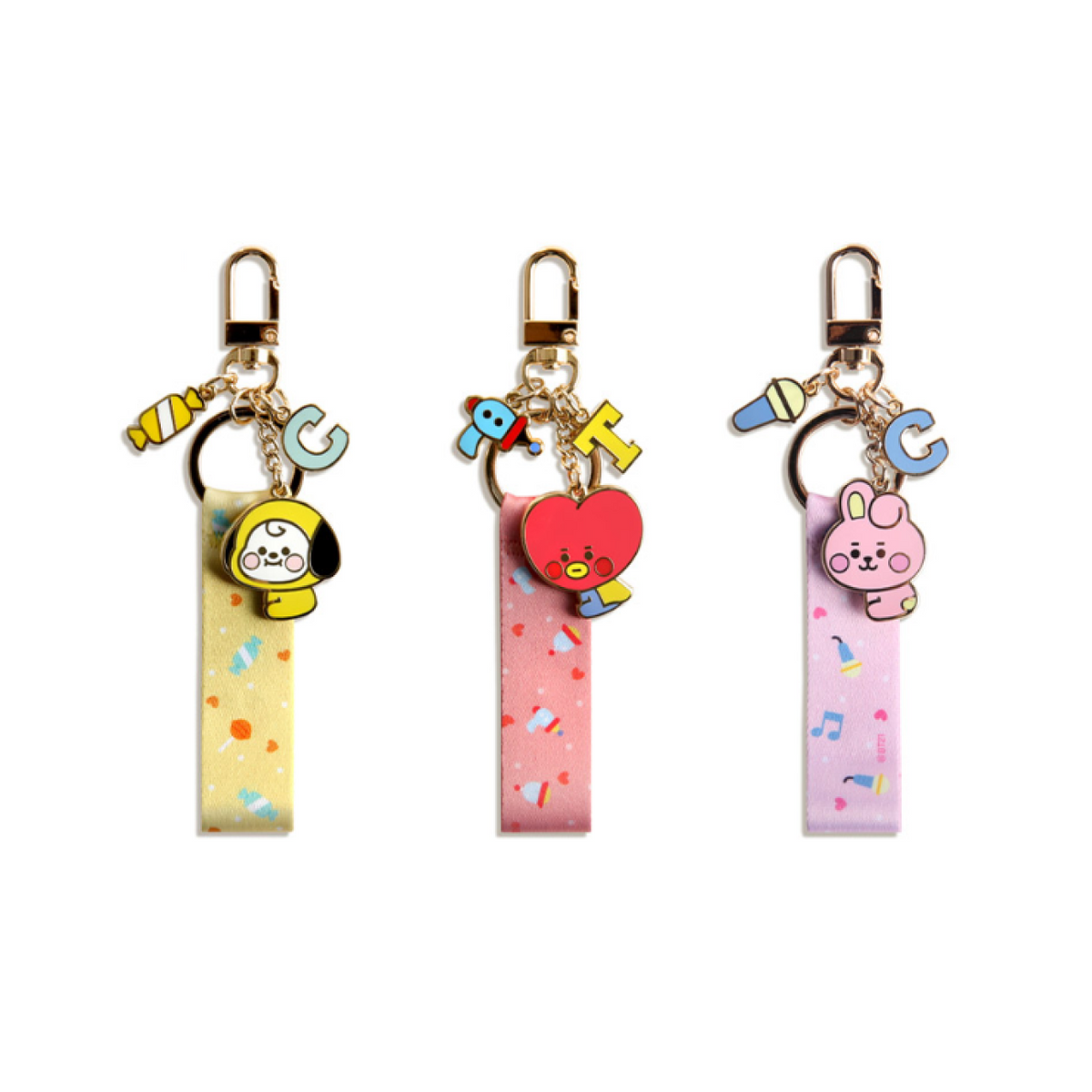 BT21 Metal Tag Key Holder with Strap