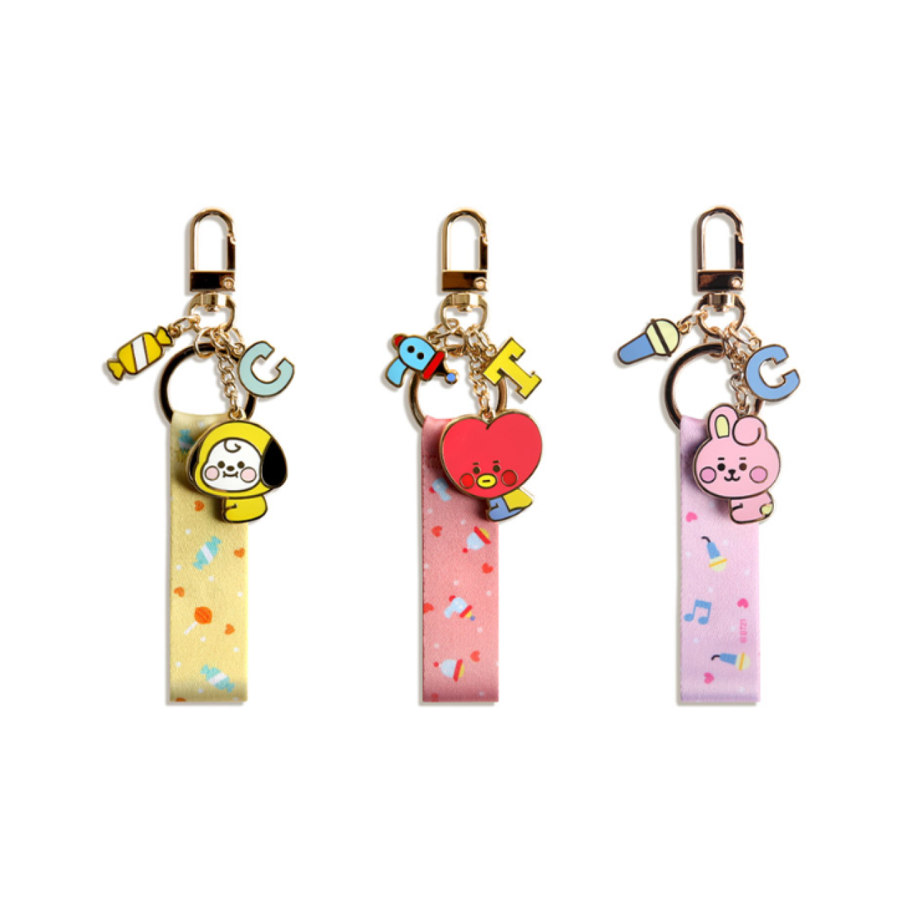 BT21 Metal Tag Key Holder with Strap