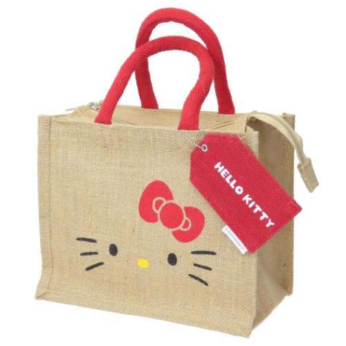 SANRIO© Lunch Tote Zipper Jute Bag S with Name Tag