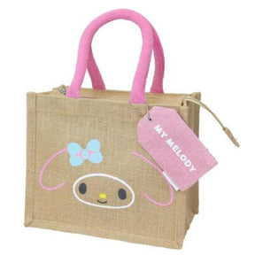 SANRIO© Lunch Tote Zipper Jute Bag S with Name Tag