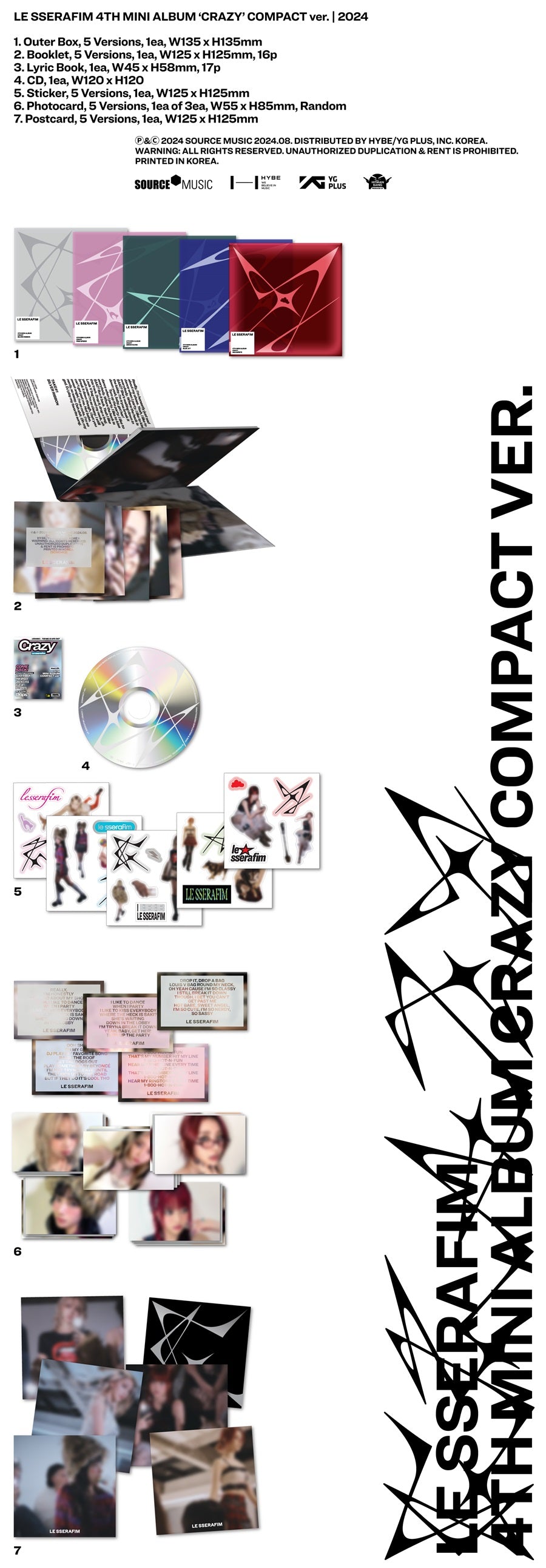 LE SSERAFIM 4TH MINI ALBUM - CRAZY (COMPACT VERSION)