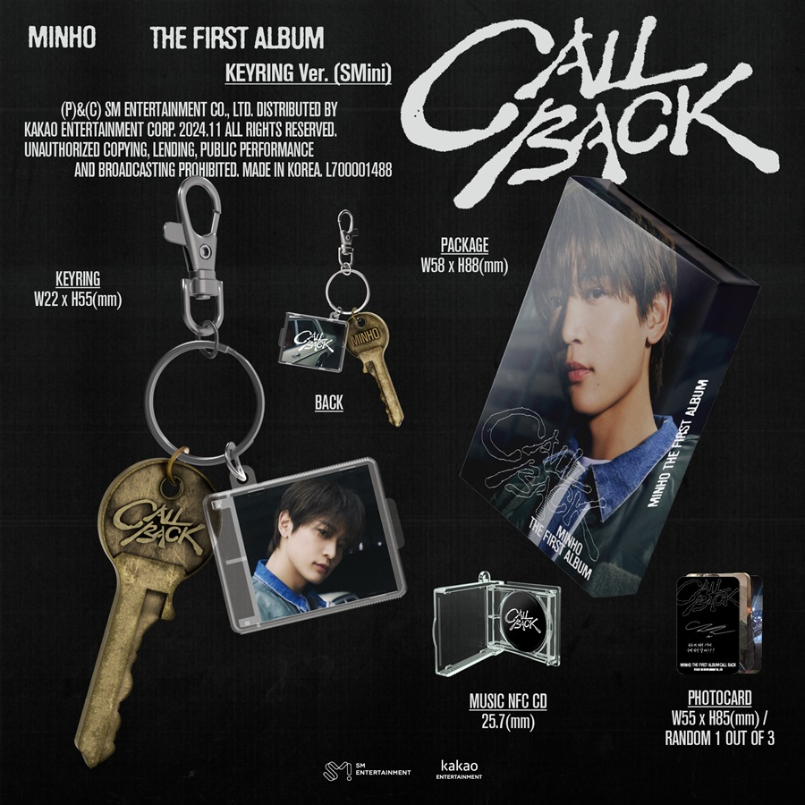 MINHO (SHINEE) 1ST FULL ALBUM - CALL BACK (KEYRING SMINI VERSION)