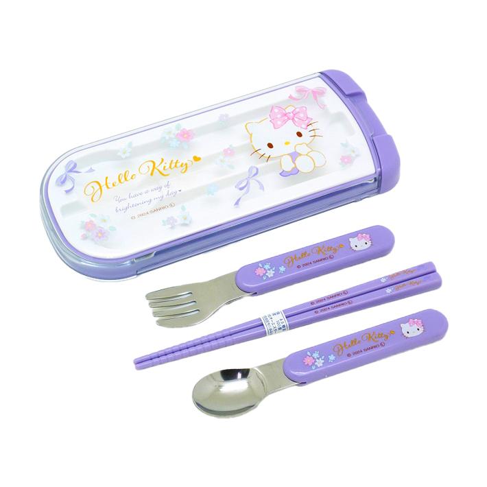 SANRIO© Hello Kitty Purple Cutlery Trio Set (Made In Japan)