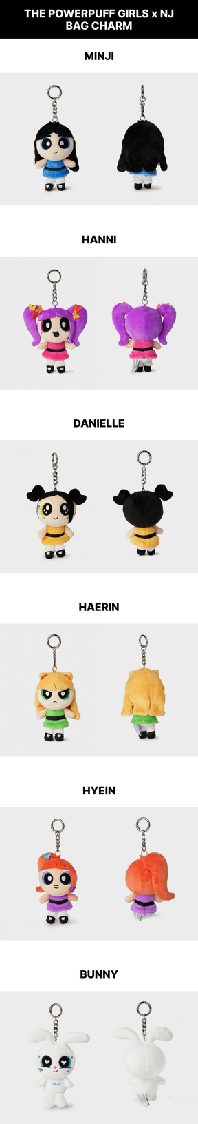 NEWJEANS OFFICIAL MERCHANDISE - THE POWERPUFF GIRLS x NJ PLUSH KEYRING CHARM