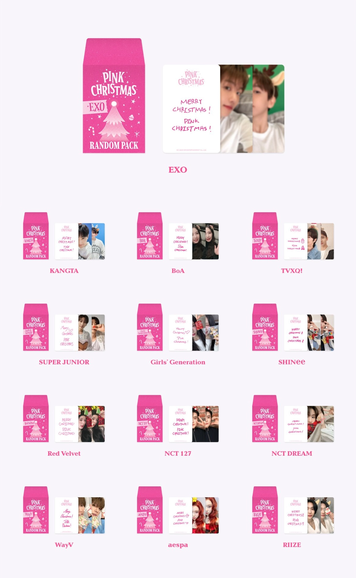 PINK CHRISTMAS PHOTOCARD RANDOM PACK