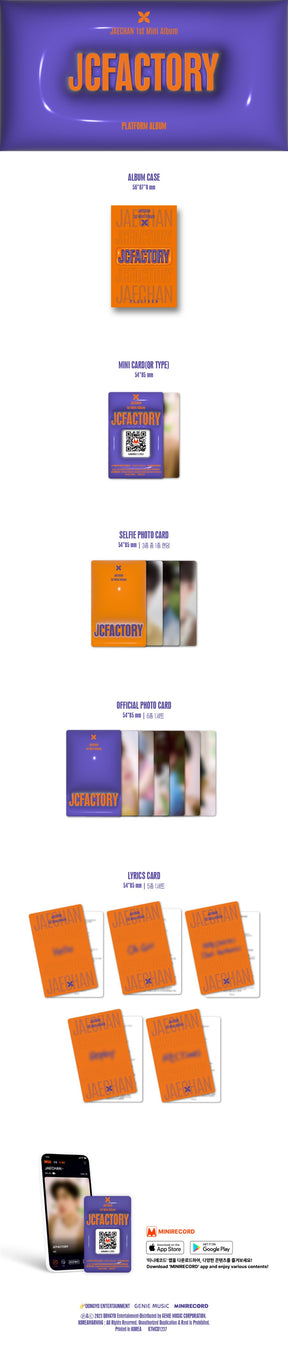 JAECHAN Mini Album Vol.1 - JCFACTORY (Platform Album)