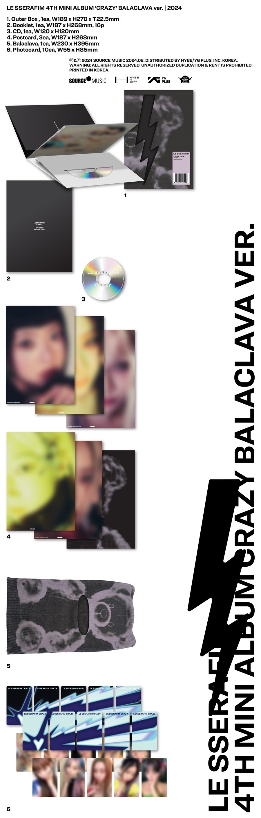 LE SSERAFIM 4TH MINI ALBUM - CRAZY (BALACLAVA VERSION)