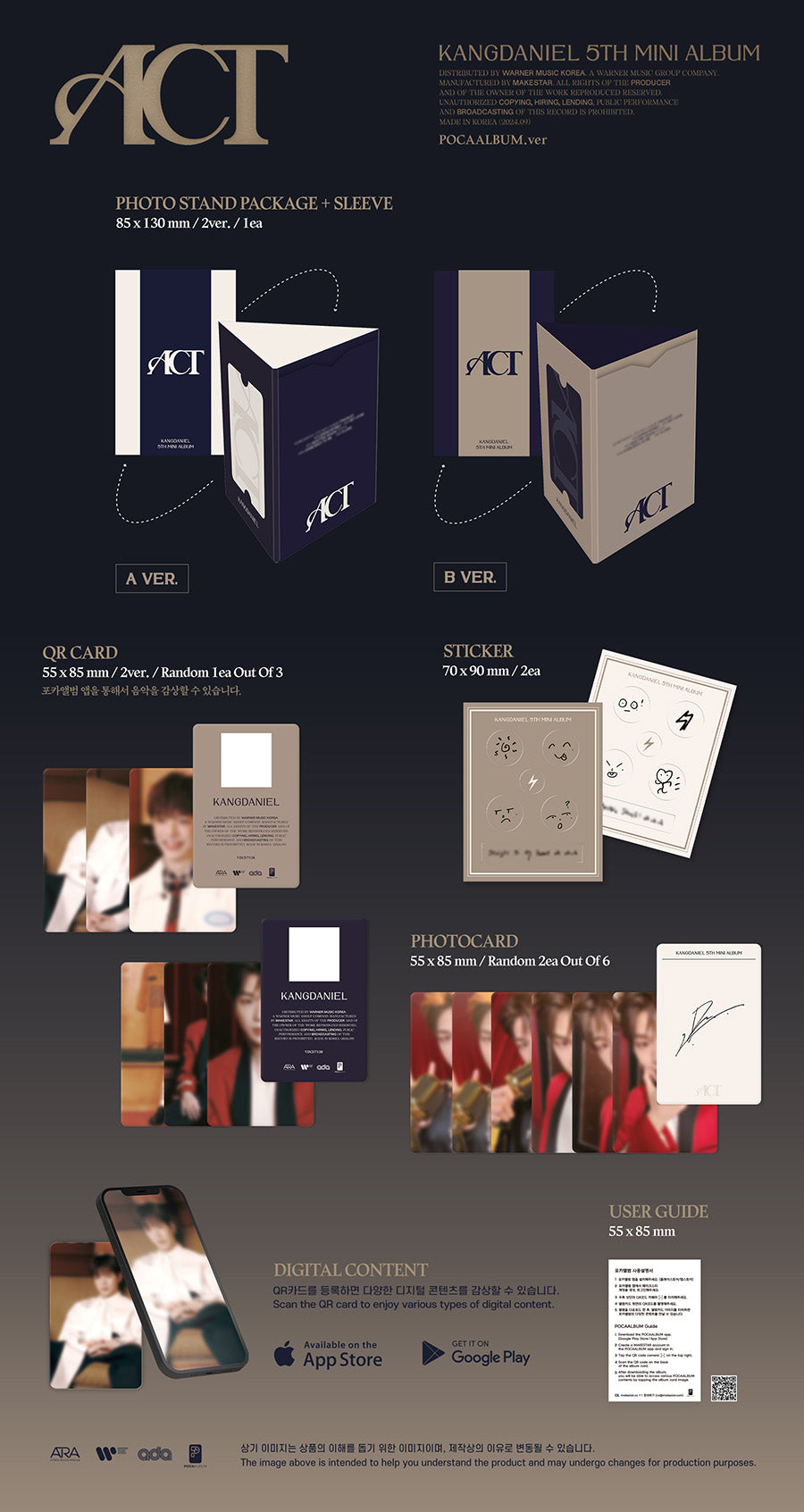 KANG DANIEL 5TH MINI ALBUM - ACT (POCA ALBUM)