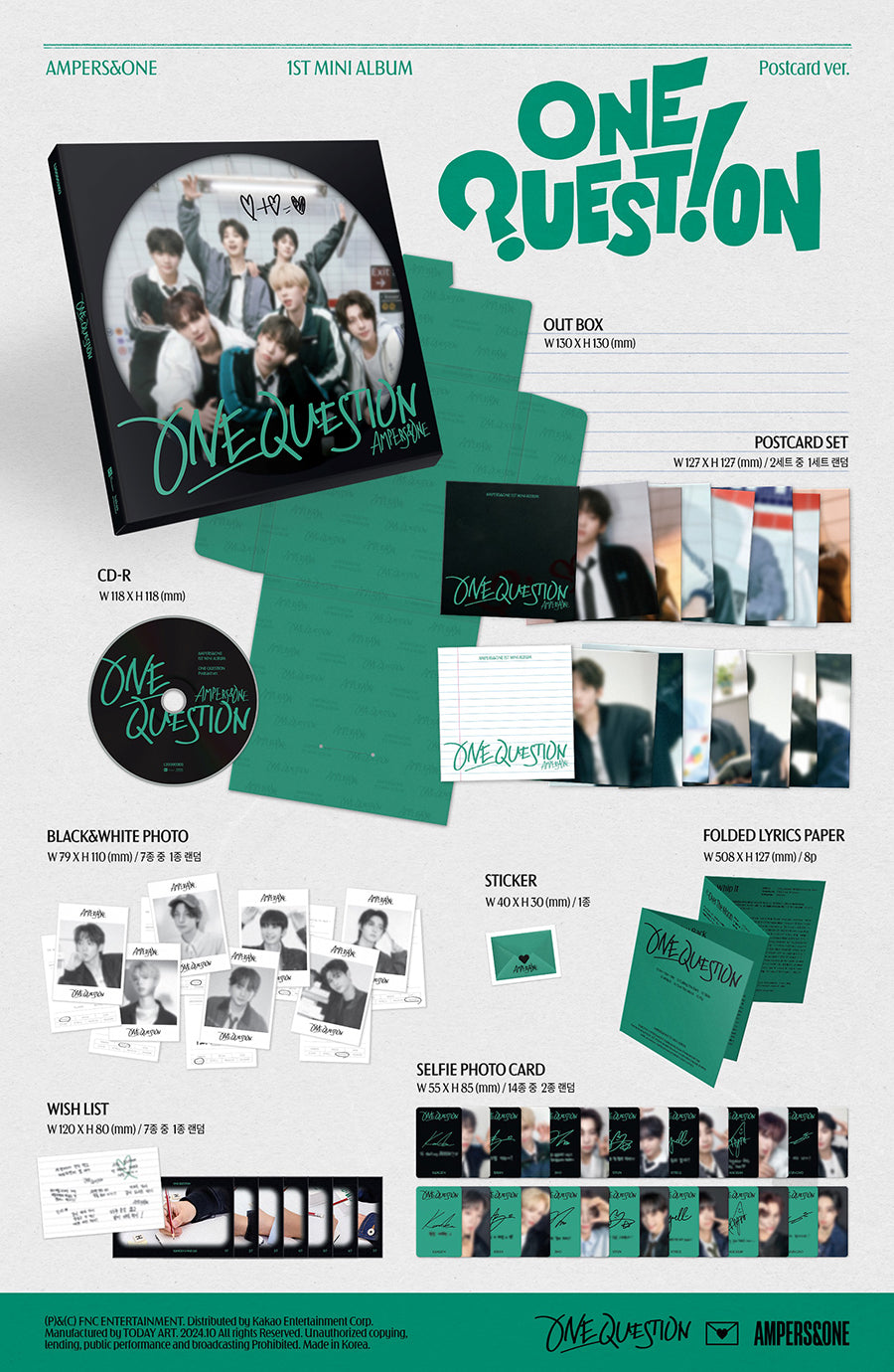 AMPERS&ONE 1ST MINI ALBUM - ONE QUESTION (POSTCARD VERSION)