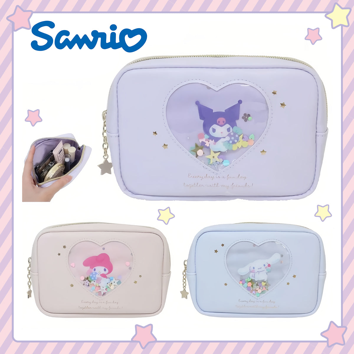 SANRIO© Rectangle Pouch Heart Window (Japan Edition)